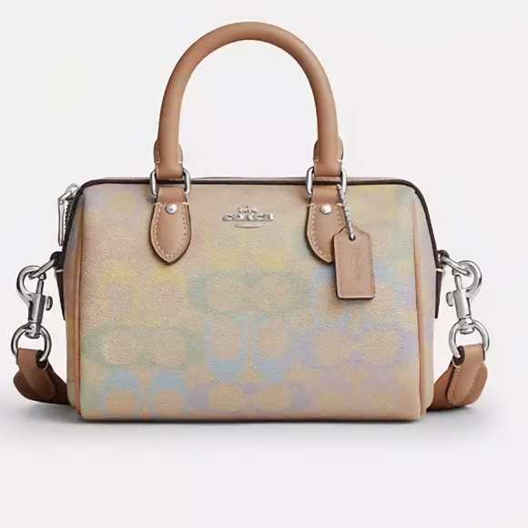 Coach Handbags - Coach Pastel Satchel with Tan Accents Mini Crossbody Nwt